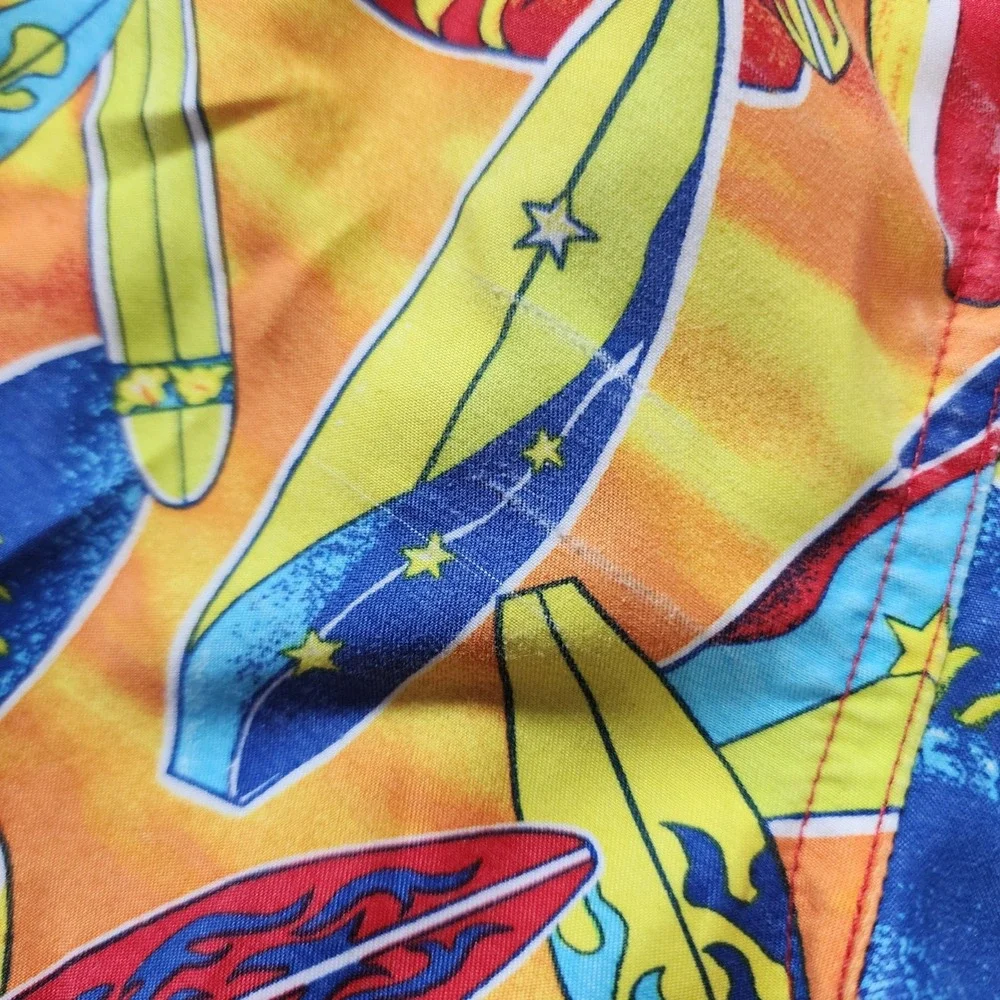 FlapDoodle Kids Red Surfboard Print Swim Trunks Board Shorts Size 2T
